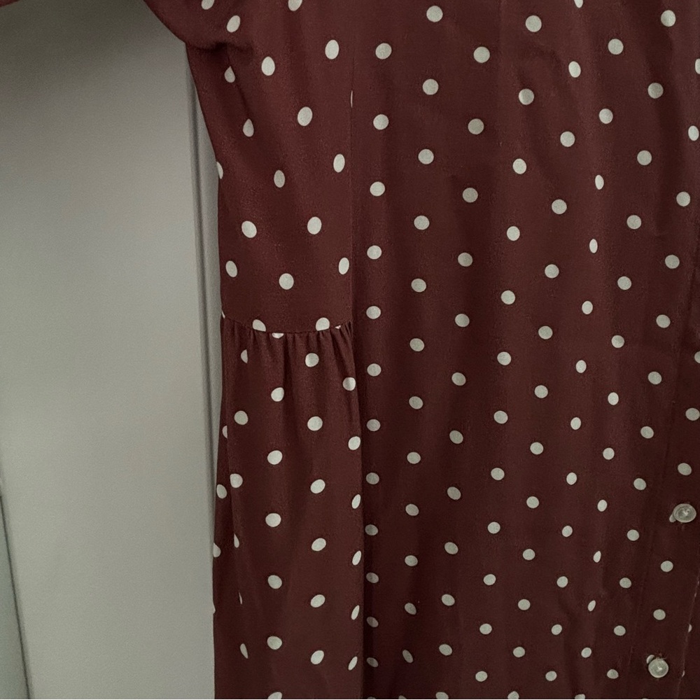 Sonnet James Long Brown Polka Dot Long Sleeve Dress - Picture 7 of 11